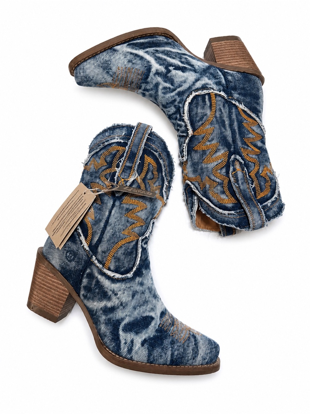 Dingo Y’All Need Dolly Western Booties – Denim | BRAND NEW W/TAG & BOX |Size 8.5 - Picture 6 of 11